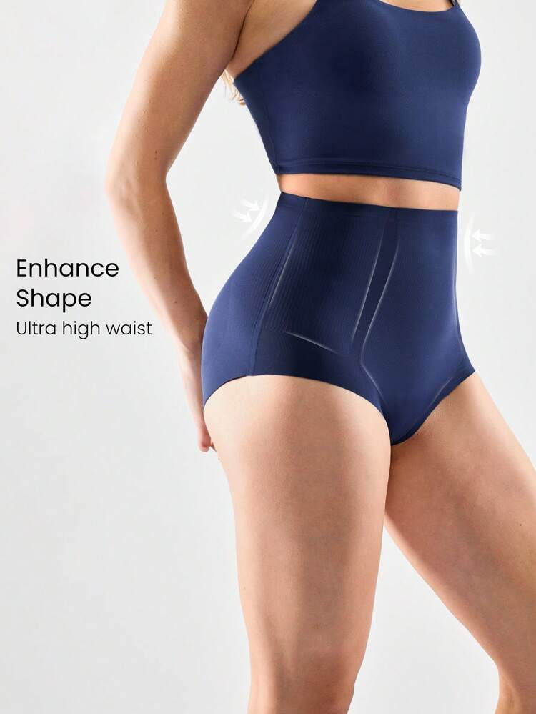 1 Pack Sculpt Fit High-Rise Waist Smoothing Effect Coverage Underwear Daily Casual