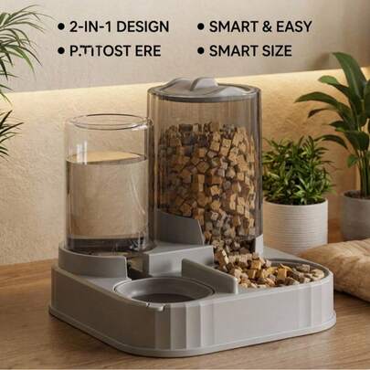 PETSIN 1 Bộ đồ dùng cho thú cưng - Máy cho ăn tự động cho mèo, bát ăn cho mèo và chó, hộp đựng thức ăn, bình nước cho chó, bình phân phối nước cho mèo và chó