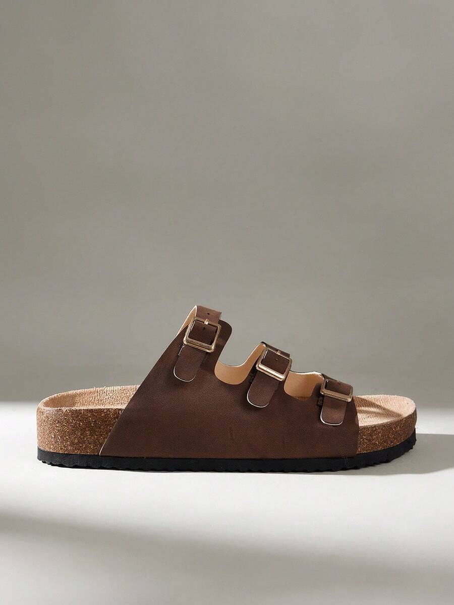 Solecia Zapatos de mujer con suela gruesa, sandalias versátiles para usar en primavera y verano, zapatos de vacaciones de verano, zapatos de primavera, zapatos de vacaciones de primavera, zapatos de Pascua, zapatos de Navidad - Marrón - Ver 1