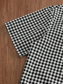 EASEVO Plus Size Men's Casual Plaid Short Sleeve Shirt, Summer - Multicolor - View 4