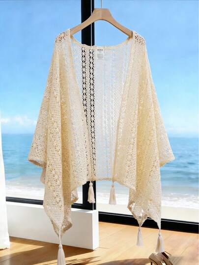 Resyla 女士复古流苏开衫披肩，轻便外套