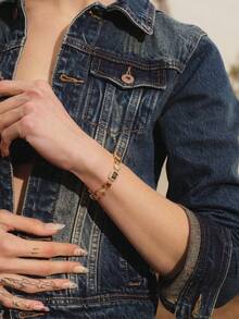 Glisma 复古奢华几何水钻镶嵌手链 - 彩色 - 查看 4