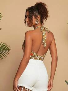 Travachic 女士梭织印花露背吊带衫 - 彩色 - 查看 2