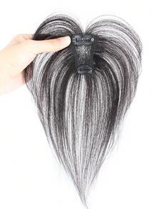 Middle Part Human Hair Topper 4x6CM Invisible Swiss Net Hair Piece Straight Topper Natural-Looking Clip-In For Women - Natural Black - View 5