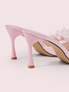CUCCOO DOLLMOD Sandalias de tacón elegantes con lazos para mujer para fiestas - Rosa claro. - Ver 5