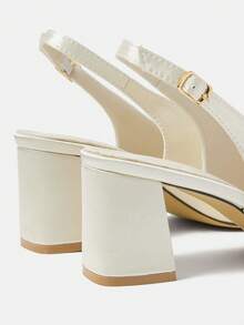 CUCCOO HITCHD Women Shoes Spring. New Pointed Thick Heel High Heel Romantic Elegant White Satin With Pearl Mesh Flower Women's High Heel Shoes Dress Shoes Bridal Shoes Wine Season Sign For Valentine's Day Elegant Versatile - White - View 11