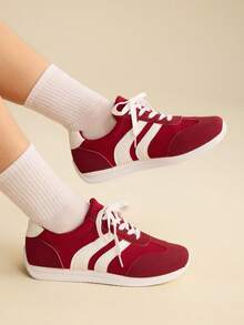 CUCCOO EASI Women's Casual Sneakers - Red and White - View 9