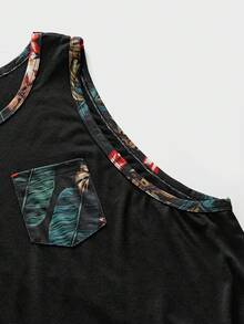 Ensemble débardeur et short imprimé tropical décontracté grande taille pour hommes EASEVO - Multicolore - Voir 4