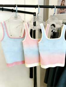 Resyla 3pcs/Set Ombre Camisole, Regular Fitted Women's Tank Tops - Multicolor - View 2