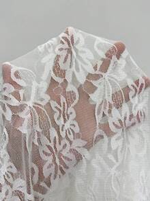 Coolane Women's Spring/Summer Concert Streetwear Casual Vacations Stretchy Lace Midi Sheer Cover Up Skirt - White - View 7