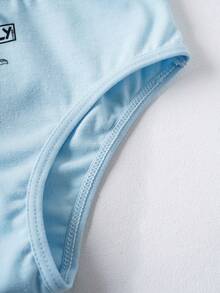 MONOPOLY X SHEIN Young Girl Cartoon Print Camisole & Panty Set - Baby Blue - View 3