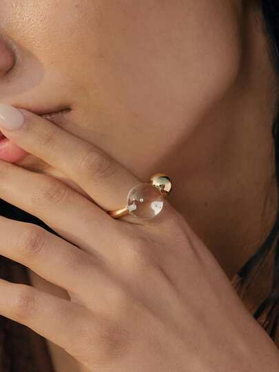 Opalesca 18K Gold Resin Ring