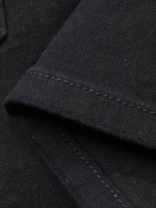 DAZY Women's Rhinestone Embellished Denim Mini Skirt - Black - View 6