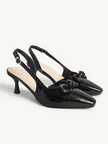 CUCCOO CHICEST Women Shoes Classic Simple Women's High Heels Shoes Bow Decorative Elegant Elegant And Comfortable Versatile High Heels - Black - View 9