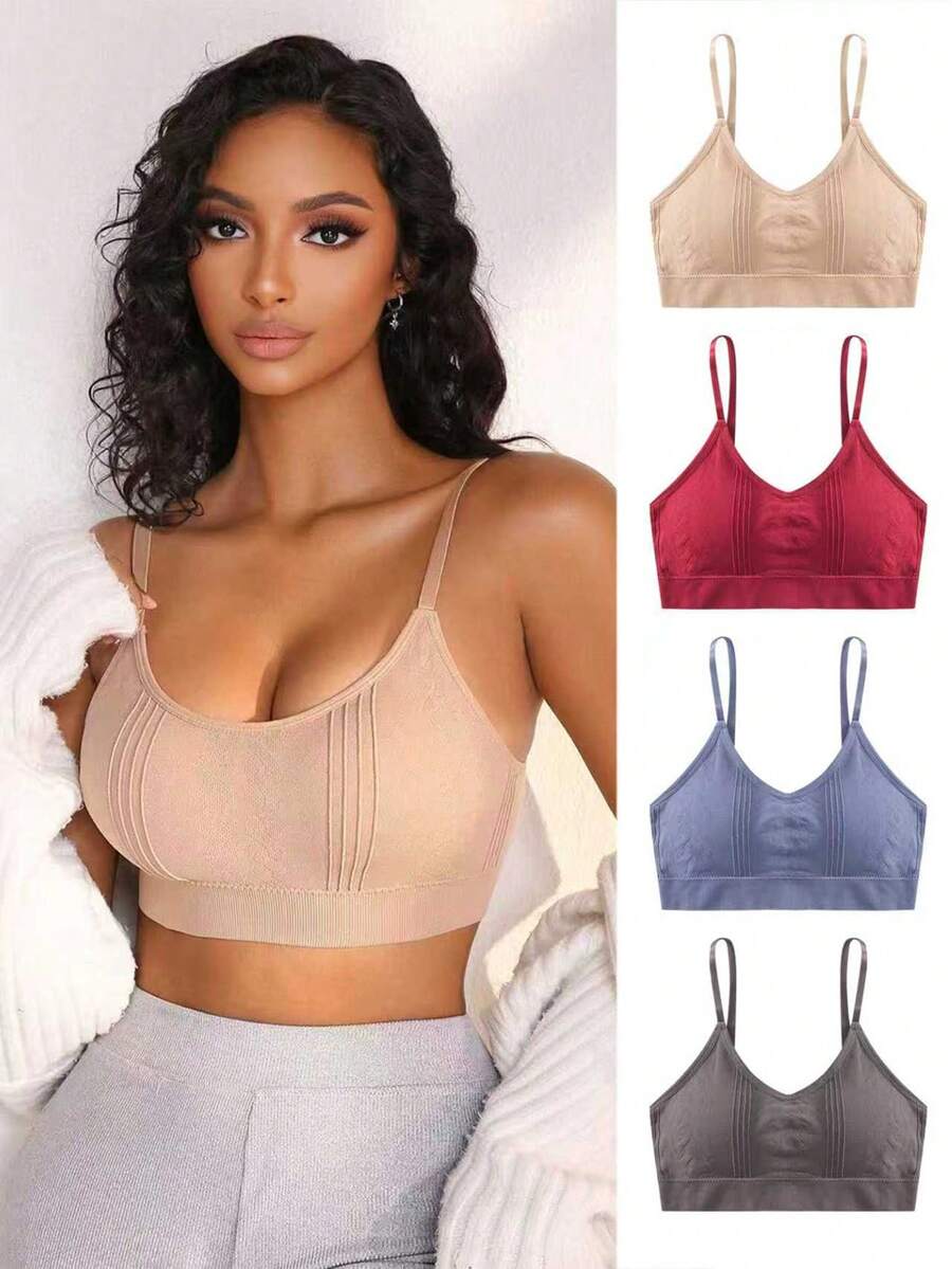 NudeFit Justerbara remmar för kvinnor, bekväm och avslappnad BH - Multifärgad - Visa 1