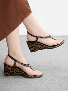 CUCCOO BIZCHIC 女士水钻装饰休闲厚底凉鞋 - 豹紋 - 查看 7