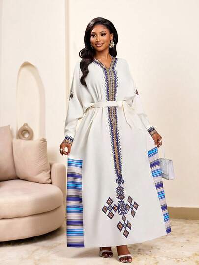 Brilight Elegant Spring/Summer Party Dresses, Holiday Gowns, Everyday Wear, Dates, Vacations, Valentine's Day, And Other Important Occasions. Features Include Relaxed Fit, Belted Waist, And Flowing Robes. Geometric Prints And Stripes Are Also Available.