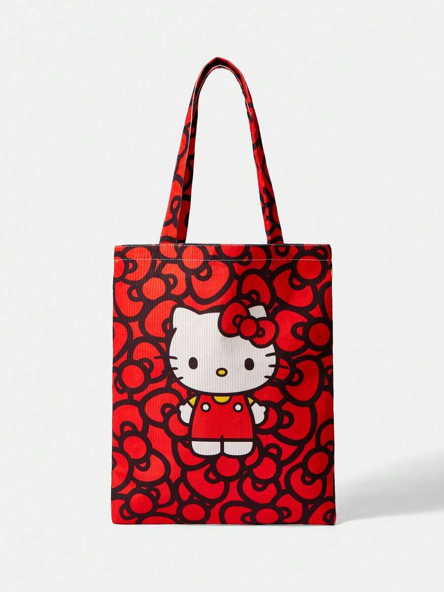 HELLO KITTY AND FRIENDS | SHEIN Ladies' Cute Cartoon Pattern Convenient Handbag - Fiery Red - View 1