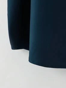 Linhara 两件套加大码女式夏季纯色圆领吊带背心和阔腿裤休闲套装 - 藍色 - 查看 3