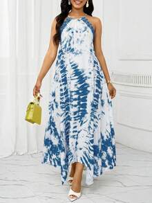 de verano informal con tirantes para mujer, ideal para vacaciones - Azul y blanco 3 - Ver 2