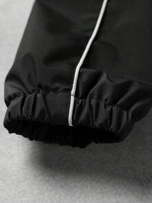 Manfinity Homme Men's Letter Print Drawstring Hooded Jacket And Drawstring Waist Long Pants Casual Suit - Multicolor - View 8