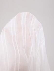 Solflare 大码女式宽松落肩长袖单排扣衬衫，春夏款 - 白色 - 查看 6