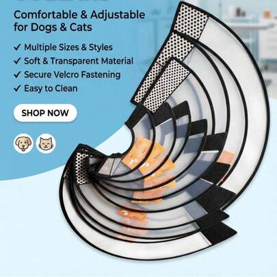 PETSIN 1PC Elizabeth Circle Pet Head Cover Protective Shield Dog Beauty Cover Bathing Dog And Cat Scratch Prevention Elizabeth Circle