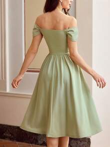 Vintamour 复古优雅女士连衣裙，带口袋，甜心领口，休闲假日派对连衣裙，夏季女装，夏季度假装，春季女装，春季连衣裙，春季服装，春假装，春季女装，春季女士优雅派对连衣裙，优雅派对连衣裙，女士婚礼宾客连衣裙，婚礼派对连衣裙，毕业礼服，优雅典礼礼服，优雅女士正式连衣裙 - 綠色 - 查看 8