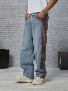 GENIUS ODE Men's Casual Pocketed Button Closure Versatile Daily Wear Denim Jeans - Blue - View 4