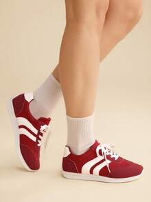 CUCCOO EASI Women's Casual Sneakers - Red and White - View 8