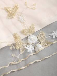 Sweetra Y2K Sexy Embroidered Bowknot Strap Versatile Elegant Vacation Dress - Apricot - View 6