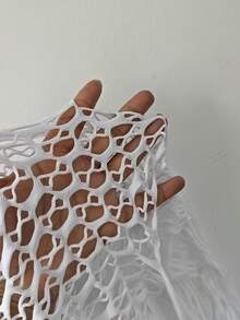 Swim SXY Women's Sexy Hollow-Out Long Sleeve Cover-Up Dress - White - View 3