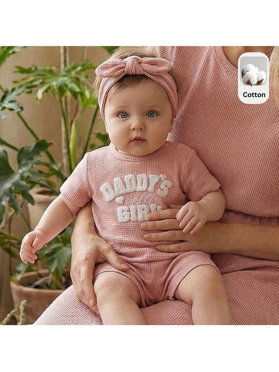 Loomiva Newborn Baby Girl Letter Print Soft Knit Crew Neck Long Sleeve Sweatshirt And Elastic Waist Pants 2-Piece Set Baby Girl Summer Outfits Baby Brand Outfit Pink Baby Outfit Infant Girl Short Sleeve Outfits Girl Baby Set Baby Girl Outfit Pink Baby Girl Set Baby Girl Short Set - Multicolor - View 1