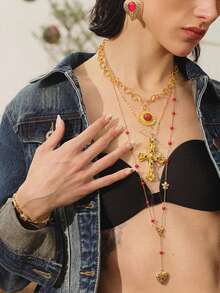 Glisma 复古奢华几何水钻镶嵌手链 - 彩色 - 查看 6