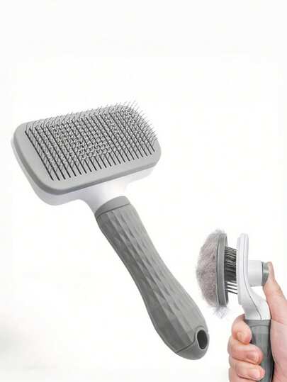 Pet Grooming Brush Massage Deshedding Tool One Button Self Cleaning Design Ergonomic Handle For Cats Dogs Reduces Shedding Home Use Travel Friendly