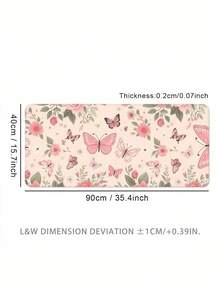 1 pieza Alfombrilla de ratón extra grande con diseño de mariposa - Tapete de escritorio para juegos con borde cosido, lavable, con base de goma antideslizante, protector de teclado de varios tamaños para oficina y escuela - Mariposa - Ver 2