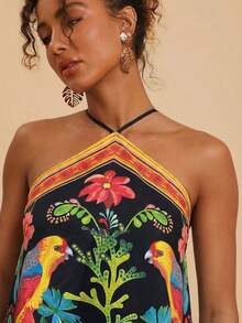 Travachic 女士梭织印花露背迷你连衣裙 - 彩色 - 查看 6