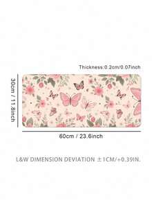 1 pieza Alfombrilla de ratón extra grande con diseño de mariposa - Tapete de escritorio para juegos con borde cosido, lavable, con base de goma antideslizante, protector de teclado de varios tamaños para oficina y escuela - Mariposa - Ver 15