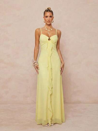 Lumalex Vestido largo de playa con decoración de estrellas de mar de metal con degradado, con cordón en el cuello y cintura, nuevo para primavera/verano, estilizador