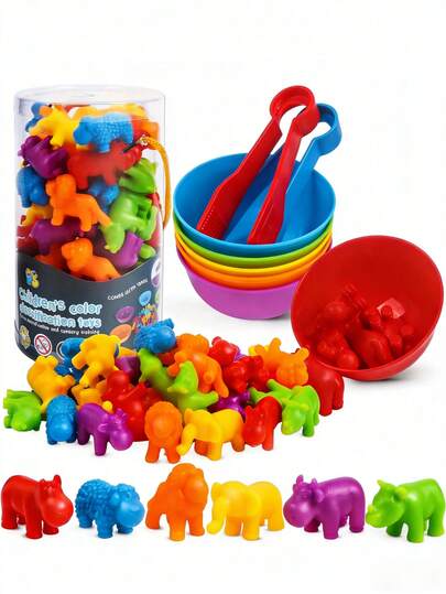 MINKOJA - SELECTS 动物数字配对学习玩具，适合2-4岁幼儿，包含不同动物造型，蒙特梭利教育玩具，男女宝宝皆宜，学前教育玩具