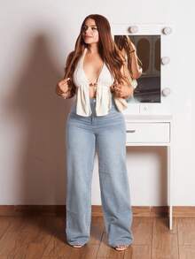 Lupita Cardoza 女式口袋阔腿休闲牛仔裤 - 灰色 - 查看 6
