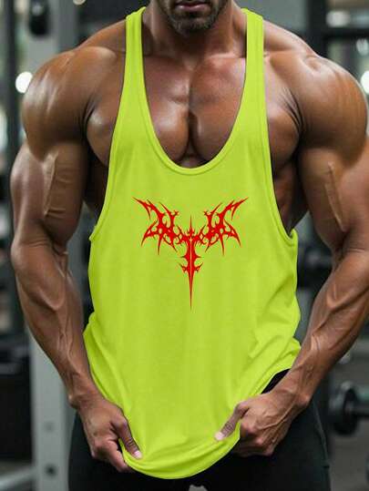 Manfinity Sport PWRUP 男士十字印花哥特图案休闲百搭日常穿着及运动T恤