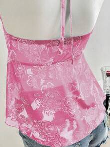 Breezaya Women's Fashionable Printed Strapless Camisole - Pink - View 6