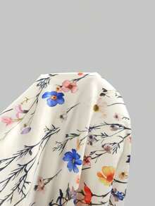 SHEIN Elenzya 女士夏季印花方领收腰A字吊带背心，性感夏季上衣，印花吊带背心，时尚优雅度假风日常穿着 - 彩色 - 查看 8