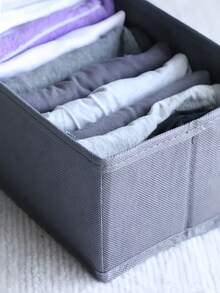 Mehrfachpackung Aufbewahrungsbox aus Vliesstoff, Kleidungsorganizer ohne Deckel, faltbare Tasche für Kosmetik, Taschentücher, Fernbedienungen, Schreibwaren, Wohndekoration für Wohnzimmer, Schlafzimmer, Kleiderschrank, verschiedene Größen Set - Grau - Übersicht 2
