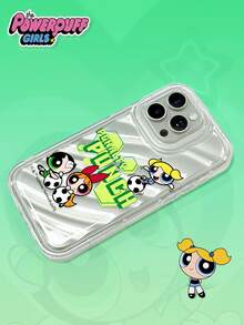 THE POWERPUFF GIRLS X SHEIN 飞天小女警足球手机壳，透明软TPU保护套，3D水波纹纹理，保护摄像头镜头，“点球”图案，可爱卡通运动设计，防震保护套，日常使用及生日礼物，适合女孩和卡通迷，兼容iPhone 11/12/13/14/15/16/17 Pro Max，手机配件，快速发货 - 無色 - 查看 2