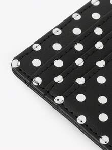 Viva Strut 1 PC Black Background White Polka Dot Multi-Card Card Clip, Retro Polka Dot Light And Thin Card Bag, Small And Large Capacity! Polka Dot Multi-Card Card Bag - Black and White - View 6