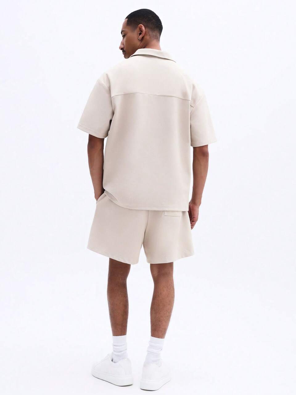 Men's Relaxed Fit Polo And Drawstring Shorts Co Ord Set With Chest Logo Casual Summer Matching Two Piece