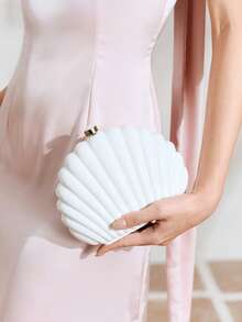 SHECARRY Ladies Clutch Bag, Exquisite Resort Shell Clutch Bag - White - View 8