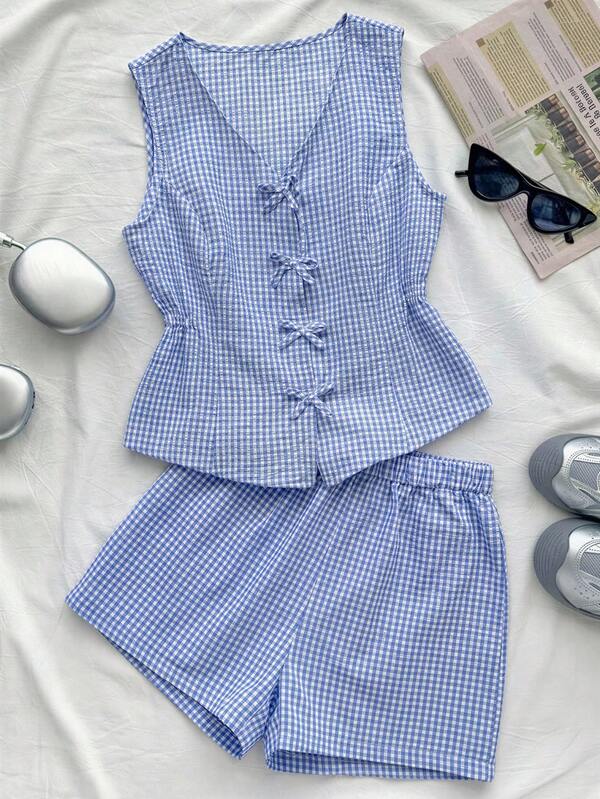 Teen GirlGentle & Sweet Shirt Set, Coordinated Color, Comfortable Design Suitable For Campus, Commute, Study And Versatile Daily Wear, Spring